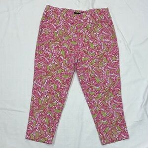 Pink and Green Paisley Pants Jenna rose size medium vintage